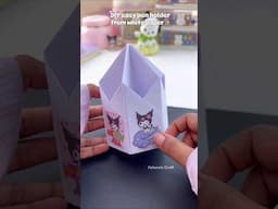 DIY easy pen holder from white paper ✨ #shorts #diy #helenascraft #craft #youtubeshorts