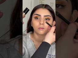 Gold Glitter Prom Makeup Look with a Red Lip 💄#makeup #prom #prommakeup
