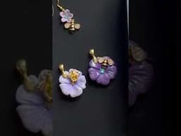 Spring Polymer Clay Flower & Bee Pendants