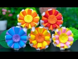 NEW !! Beautiful Paper Flower Making 🌺🌹| Paper Crafts For School | Home Decor | Paper Craft