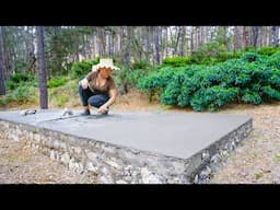 Design & Build a Log Cabin Solo: Off-Grid Life Begins With Concrete Base | Part 1