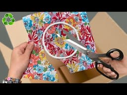 I Turned Cardboard and Fabric Scraps into a STUNNING Interior Design Piece 😍♻️ Home Decor Idea