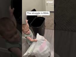 When the chore is bigger than you are 🫣#baby #chores #cleaning #funny #shorts
