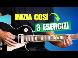Primi 3 ESERCIZI FACILISSIMI per IMPARARE a suonare la CHITARRA | Lezioni di Chitarra