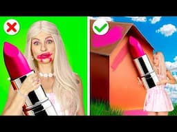 Funny Art Challenge! *Mario VS Wednesday VS Barbie - Genius Gadgets, Trendy Art Hacks*