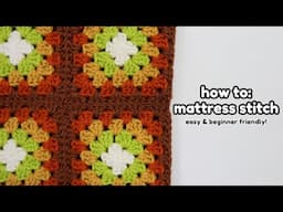 How to Join with an INVISIBLE SEAM! | Crochet Mattress Stitch | Ashten Stitches