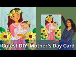 Cutest DIY Amazing Mother's Day Big Handmade Greeting Card | Craftmerint #mothersday