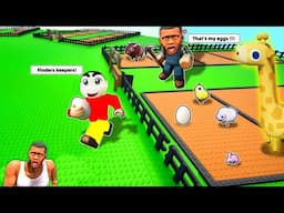 Shinchan TOOK my CHICKEN EGGS in ROBLOX with CHOP | RANCH ROBLOX