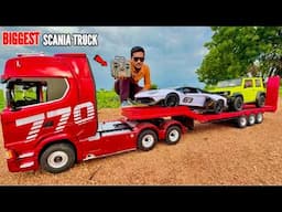 RC Biggest 16 Tyres Scania 770 Trailer Truck Unboxing & Testing - Chatpat toy TV