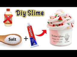 How to make slime | Salt Slime | Diy slime | Diy sugar slime | No activater slime