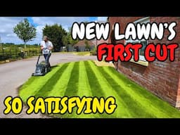 Mowing Day! First Cut on My Seeded Lawn - Satisfying!