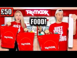 WE TOOK THE £50 FOOD CHALLENGE AT TK MAXX! How much can we buy?