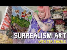 Making surrealism art with tea towels and textiles! ✂️🦋 + upcoming workshops!