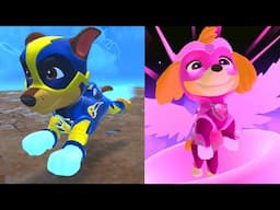 Paw Patrol Mighty Pups Save Adventure Bay - Rescue Mr. Porter with Rocky, Skye, Marshall and Zuma