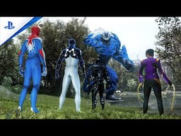 New Cosmic Spider-Team Great Webb Multiplayer Titan Boss Fight Concept In Marvel's Spider-Man 2