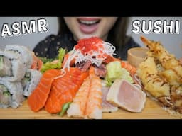 ASMR SUSHI *Deluxe Sashimi with Negitaro Roll and Deep Fried Mayo Shrimp No Talking Eating