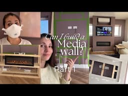 DIY beginner build a media wall for Samsung Frame TV with fireplace and concealed AC unit - Part 1