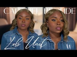 CARAMEL BLONDE BOMBSHELL | BLUNT CUT WAVY BOB  | Minimal Work | Sensationnel Lob Unit 2