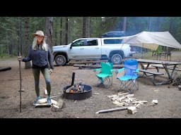 CAMPING, COOKING, STORMY Weather & BEARS IN GLACIER NATIONAL Park  | TRUCK CAMPER Life