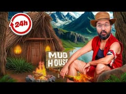 Living In MUD HOUSE For 24 Hours 😥