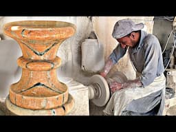 How ONYX Marble Stone Stool are Made || ONYX Marble Stone Turning into a Stool