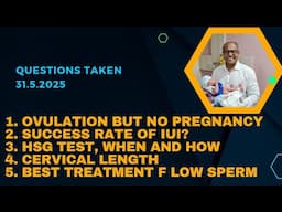 Ovulation, but no pregnancy? IUI success rate, Questions Taken 31.5.2025