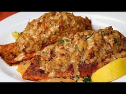 How To Make Crab Stuffed Salmon | Crab Stuffed Salmon Recipe | Easy Crab Stuffed Salmon