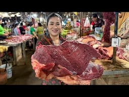 Market show: Delicious beef curry cooking with homestyle / Buy beef for cooking