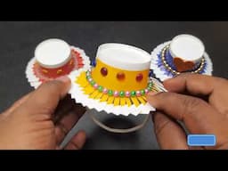 Beautiful DIY Basket and Cap Using Paper Cup | Disposable coffee cup Craft | Best Out Of Waste