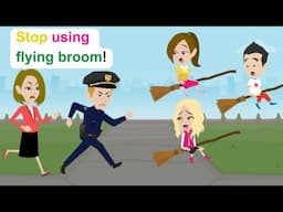 Please stop using the flying broom, Ella - Funny English Animated Story - Ella English