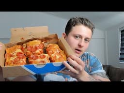detroit style pizza Mukbang - Review
