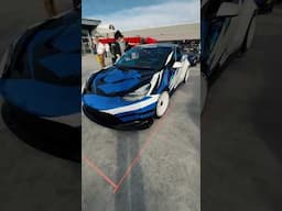 This is not a normal Tesla Model 3 😱 It has a 2JZ-GTE turbocharged Supra engine 🔥 #shorts #tesla