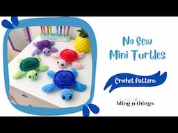 How to Crochet a Plush No Sew Mini Turtle Amigurumi, Free Stuffed Animal Crochet Pattern