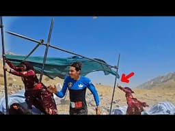 A severe storm destroyed Fariba's tent.
