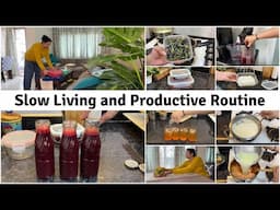 Calm and Productive Routine | Stress-Relief Tea, HB booster Drink, CreamCheese at Home, Protein Meal
