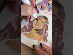 Portrait with alcohol markers // my mossery art kit!