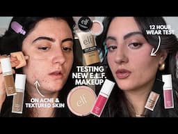 TESTING ELF MAKEUP on Unfiltered Textured/Acne Prone Skin FULL DAY WEAR TEST!