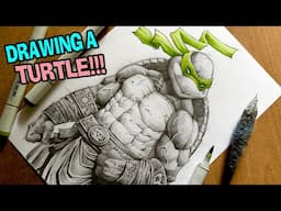 Drawing A TURTLE! Also - Testing A Flexispot Chair! #tmnt