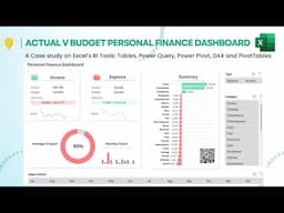 Create a Dynamic Actual v Budget Personal Finance Dashboard in Excel | Power Query, Power Pivot, DAX