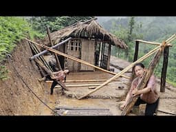 17 year old village girl builds kitchen alone in harsh rain | building a new life, Daily Life