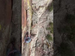 Cleaning loose rocks off a new wall #climbing #bouldering