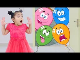 Annie Plays with Some Emoji Balloons - Funny stories for Kids