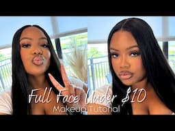 Baddie on a Budget! 💸Full Face Makeup Under $10 💖 | Affordable Drugstore Glam