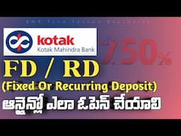 How to create FD or RD in Kotak Mahindra Bank Online in Telugu