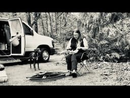 Campfire cooking while living in my van | Just a quick hello on a happy day #cooking #salmon #coffee