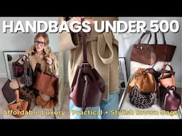 Brown handbags under 500 Affordable Luxury! Polene Cyme, Beracamy, Sezane Gabin,  Suede tote bags