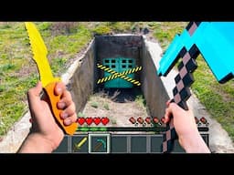 Minecraft in real life POV 💎 DIAMOND BASE in Minecraft RTX vs Real Life Realistic Texture Pack