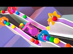 Marble Run Race Challenge ASMR in the Roller Coaster DIY with Colorful Plasticine Mouths