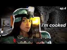 dumb girl hits the mines (and freaks out) in Minecraft HARDCORE