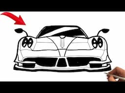 How to Draw the Pagani Huayra Front – Stylized Hypercar Sketch